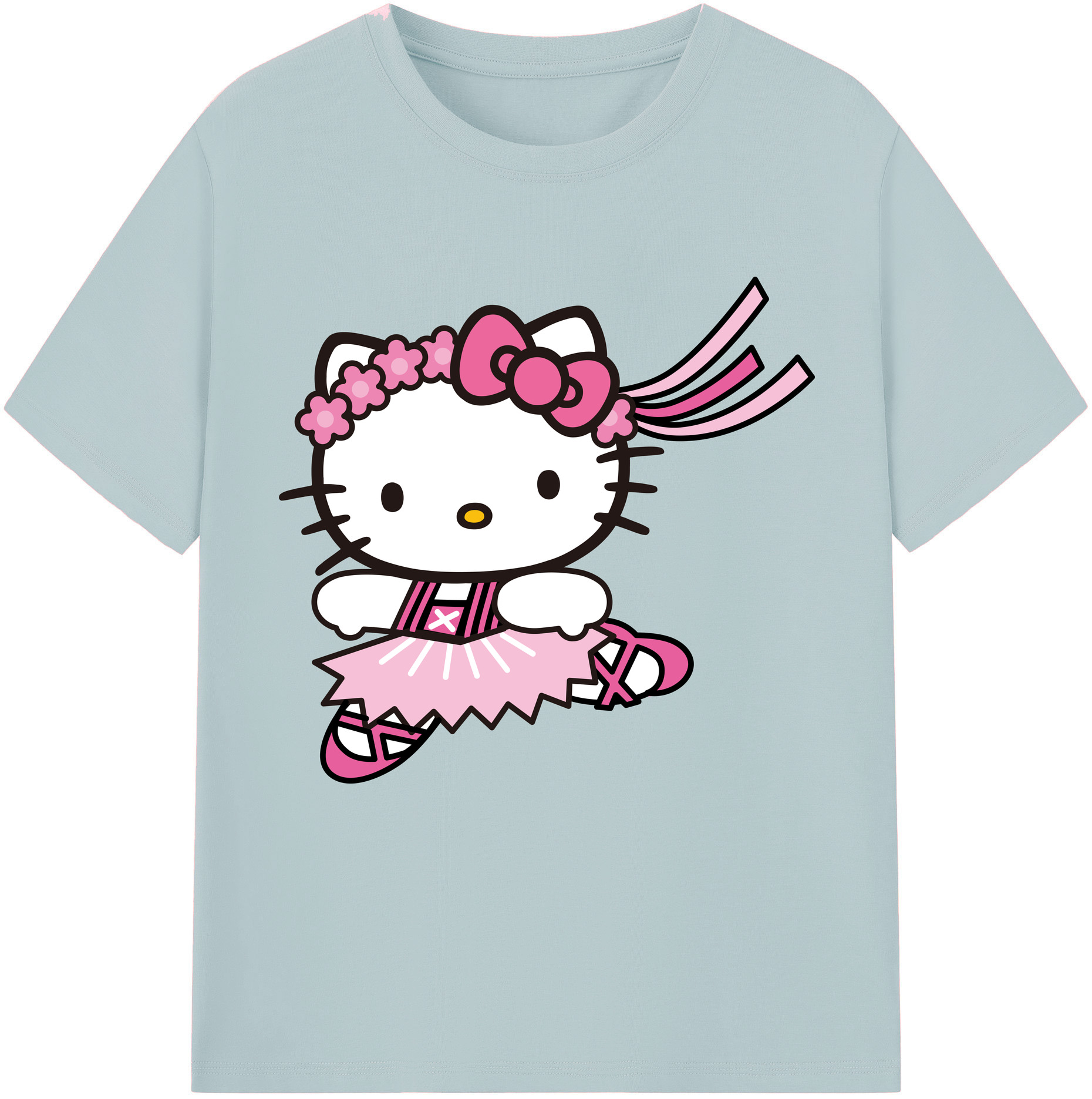 （画像用） Hello Kitty ハローキティ 綿100％半袖Tシャツ（フロントプリント）